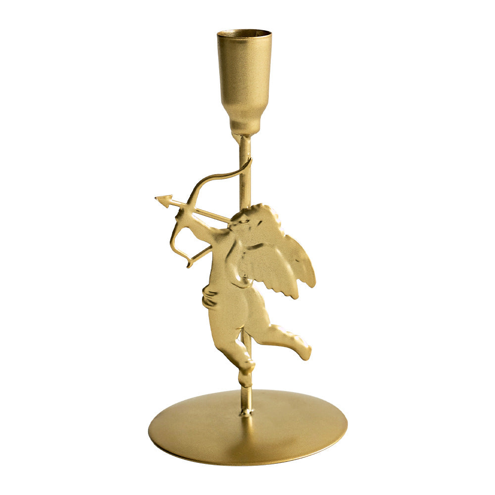 Cupid Iron Art Candle Holder