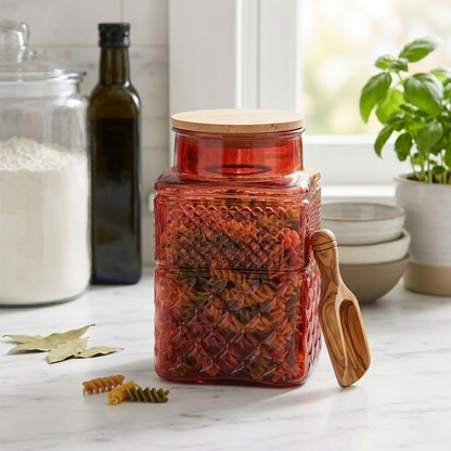 Square Glass Storage Jar