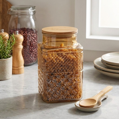 Square Glass Storage Jar