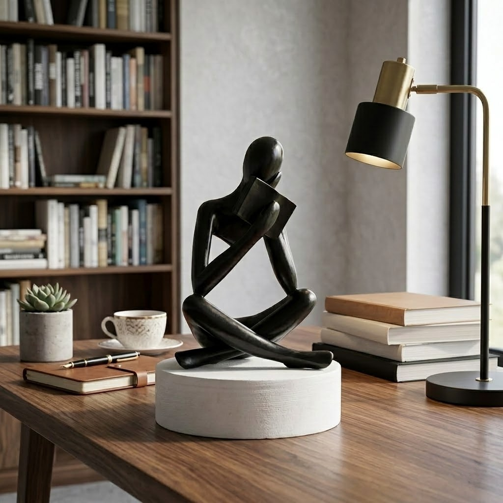 Thinking Reader Abstract Statue