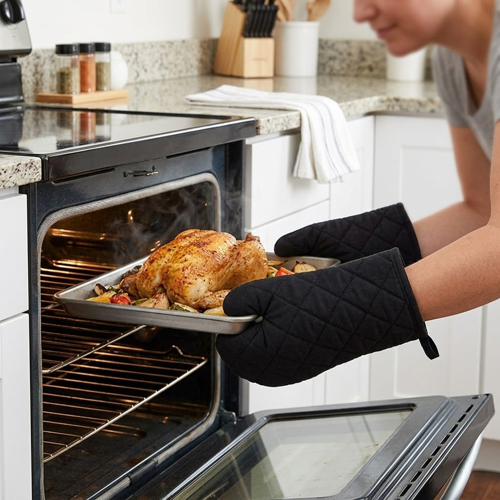 Heat Resistant Quilted Oven Glove